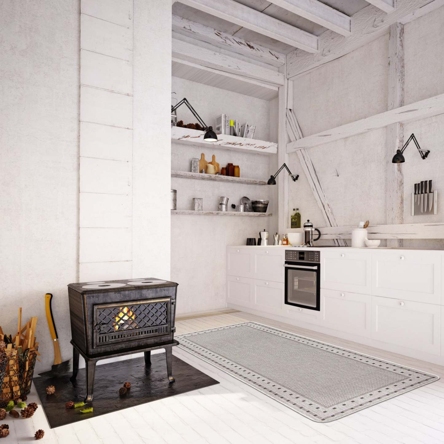 Tapis d'espace Clementine Grey - 99 x 140 cm | Tapis d'espace Clementine gris - 99 x 140 cm