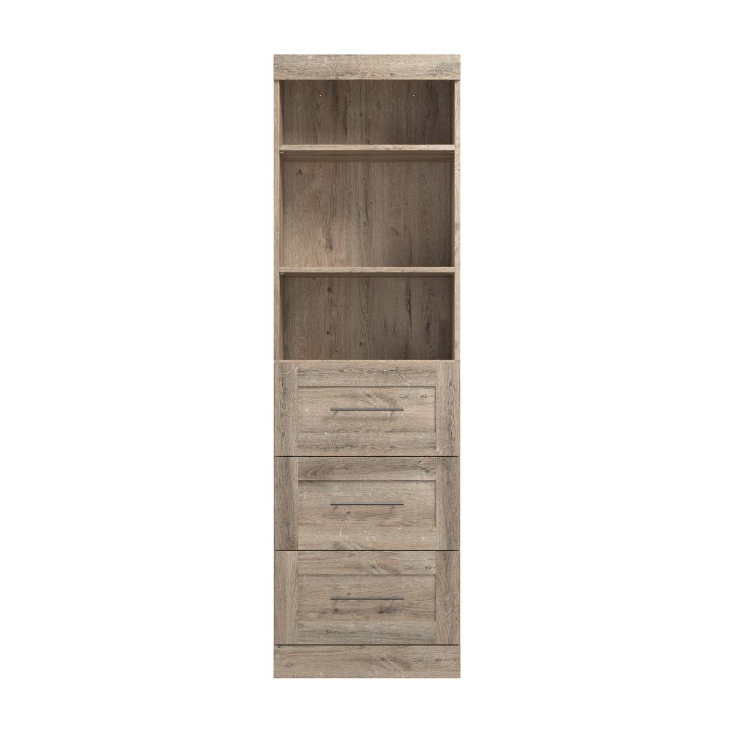 Bestar Pur 25 W Closet Organizer with Drawers - Rustic Brown|Organisateur de garde-robe Pur de Bestar de 25 po (L) avec tiroirs - brun rustique