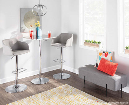 LumiSource Bistro Contemporary Adjustable Square Bar Dining Table - Argent|Table Bistro carrée réglable et contemporaine pour bar ou salle à manger - argent