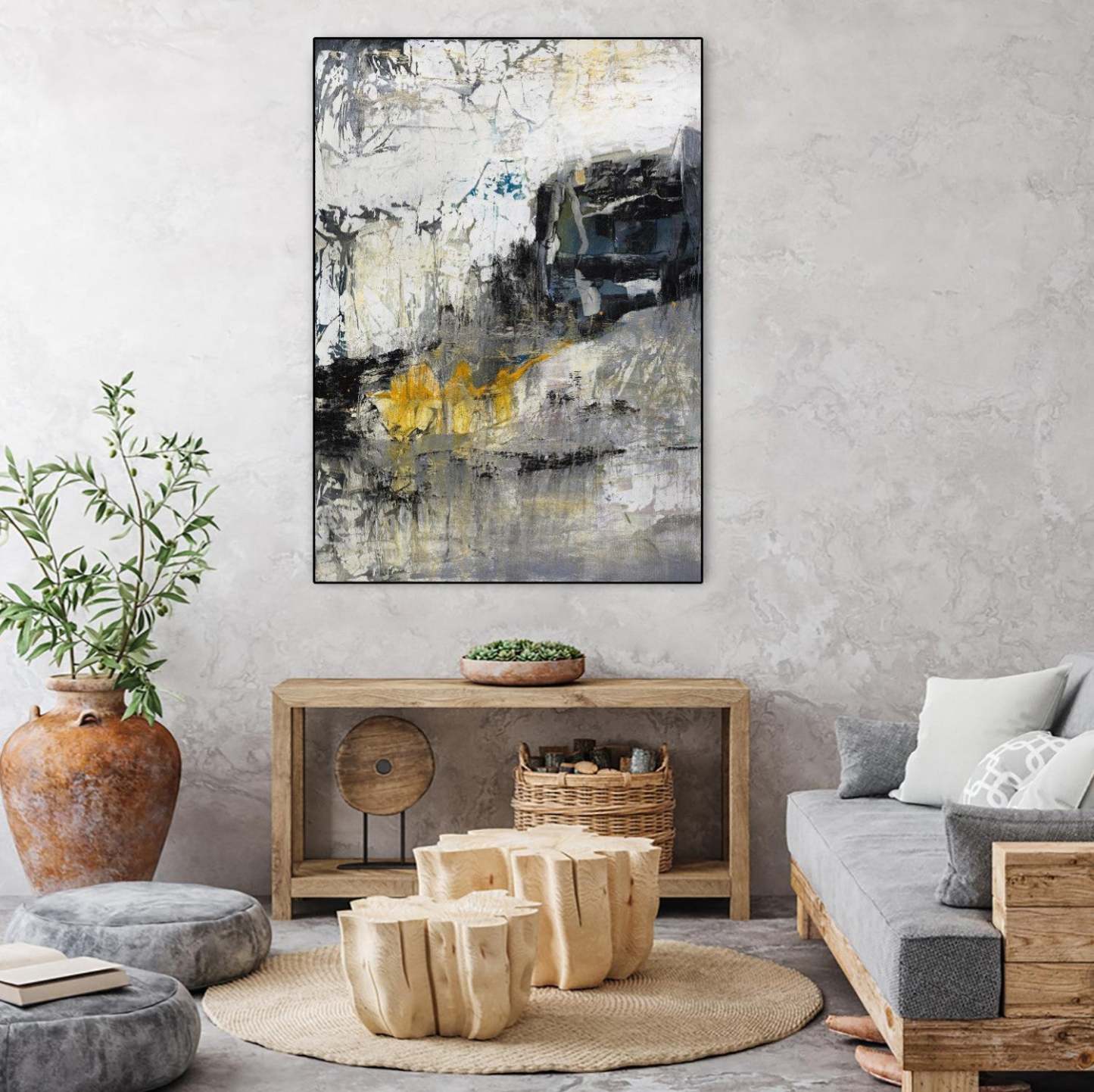 Œuvre d'art murale sur toile encadrée noire « La Randonnée » 24 x 32