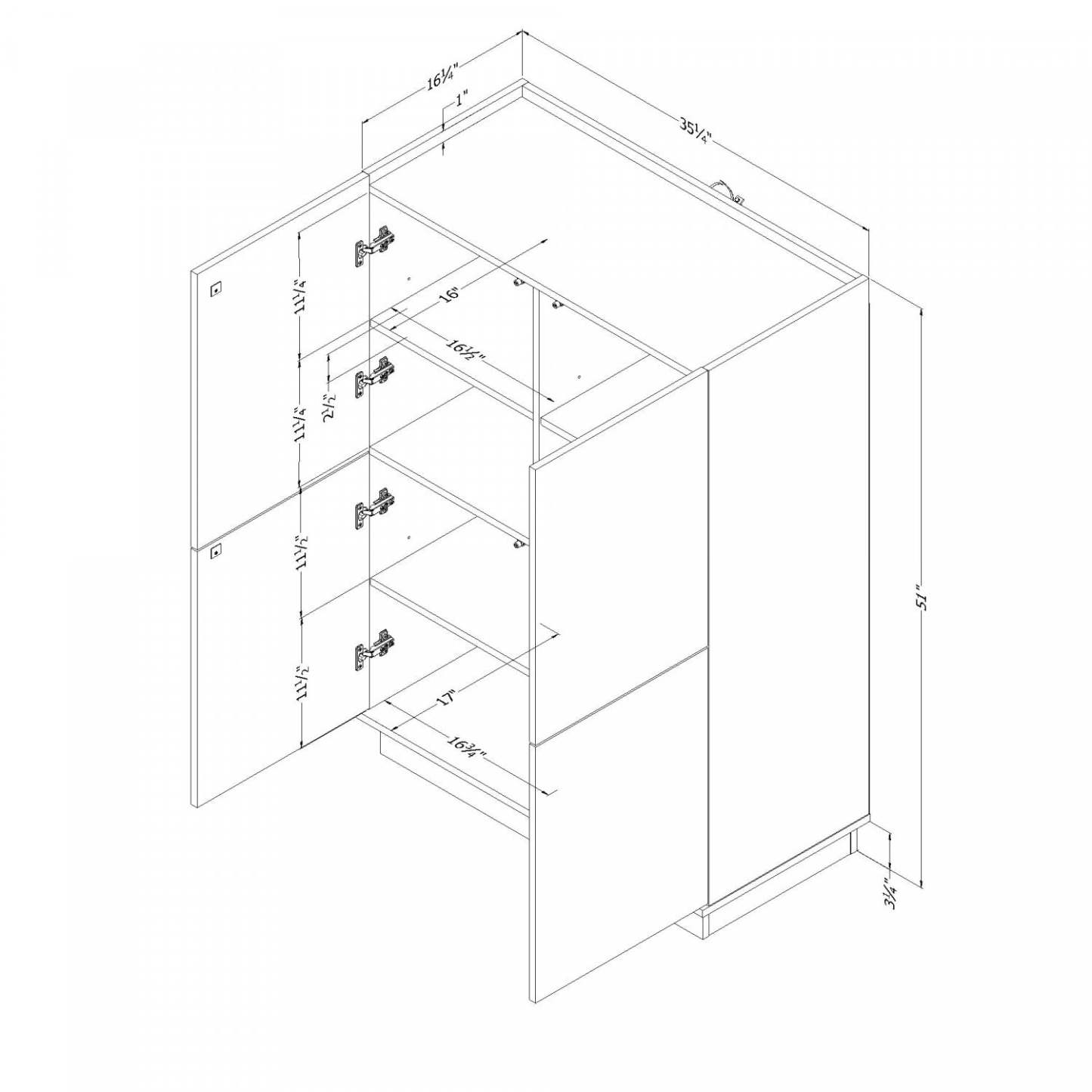 Armoire d'appoint pour buffet haut Arum - Chêne noir | Buffet d'appoint haut Arum - chêne noir