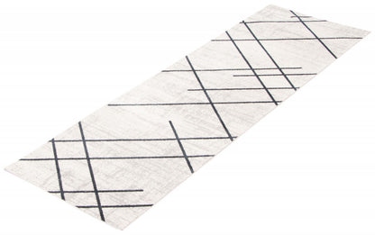 Tapis Damali ivoire/bleu lavable en machine - 2'6 x 8'0|Carpette Damali ivoire et bleue lavable à la machine - 2 pi 6 po x 8 pi 0 po|D86FTX9P