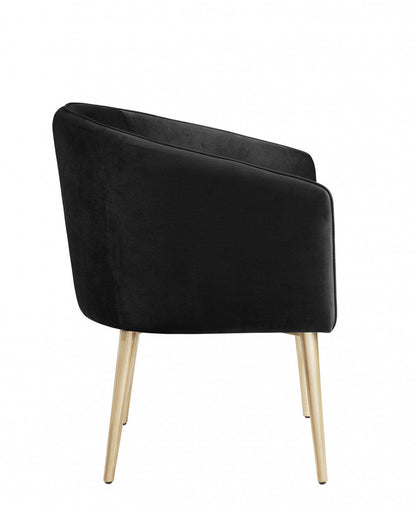 Velma Chaise d'appoint Velours Noir | Chaise D'appoint Velma En Velours Noir