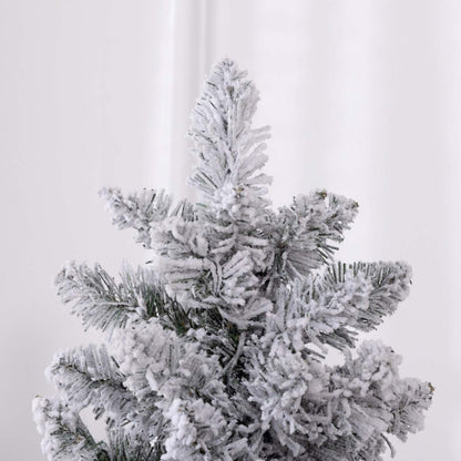 Homcom 6 Foot Snow Flocked Artificial Pencil Christmas Tree With Lights|Homcom Arbre De Noël Artificiel Floconné Enneigé De 6 Pieds Avec Lumières