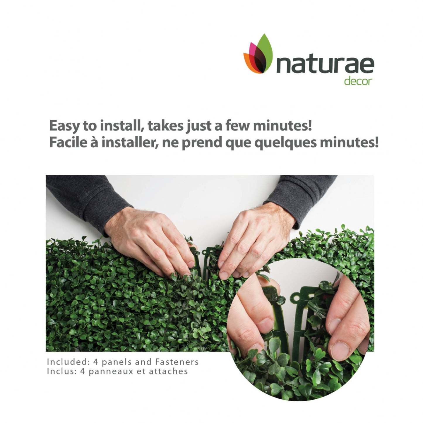 Buis Artificiel 20x 20 Panneau de Feuillage 4 Pièces | Panneau de feuillage 20 po x 20 po buis artificiel 4 pièces | D10HYCBY