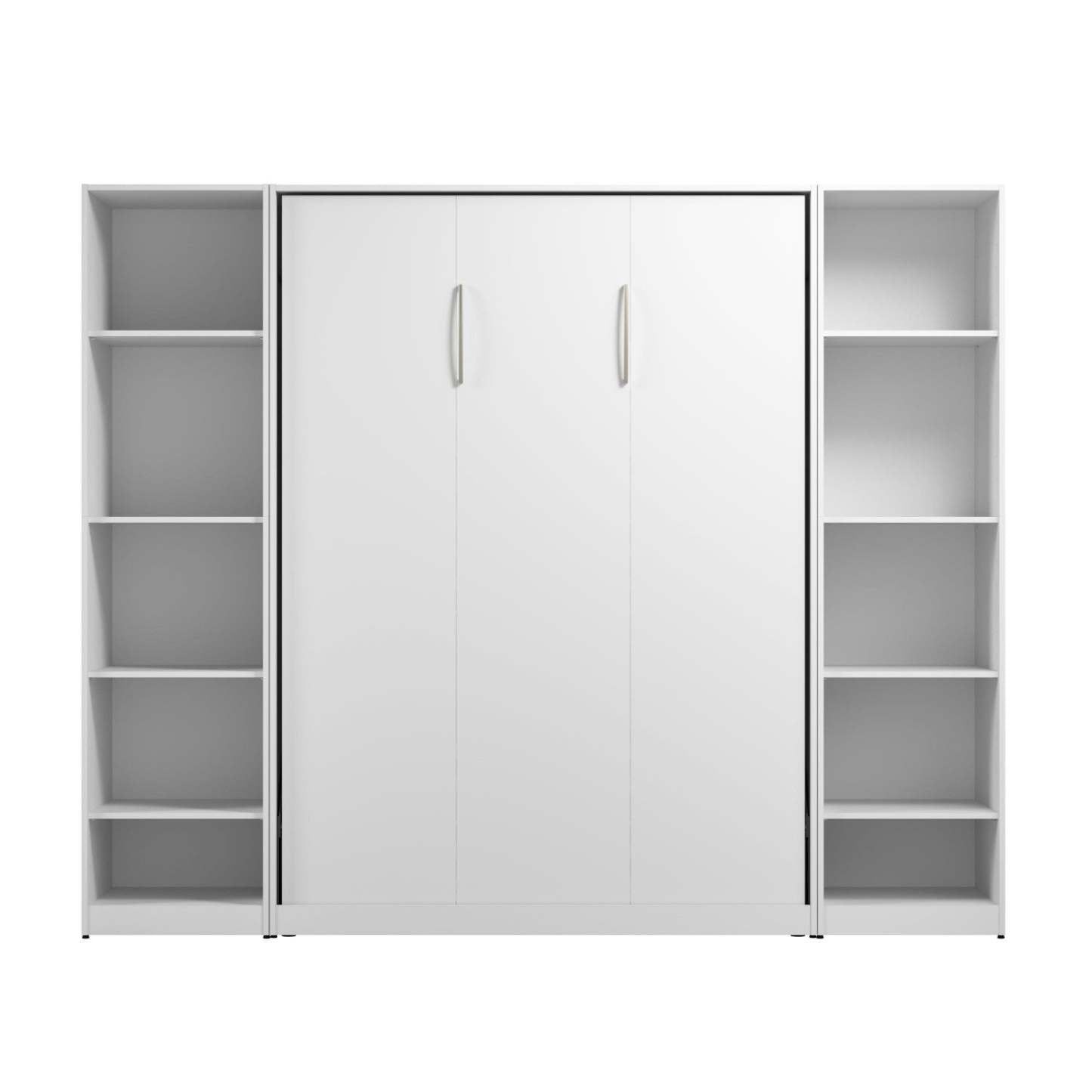 Lit escamotable double Bestar Claremont à 10 tablettes - Blanc|Lit double escamotable Claremont de Bestar à 10 tablettes - blanc