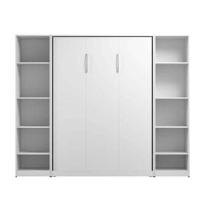 Lit escamotable double Bestar Claremont à 10 tablettes - Blanc|Lit double escamotable Claremont de Bestar à 10 tablettes - blanc