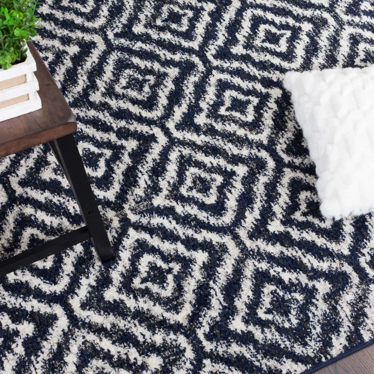 Lav Mosaïque bleu marine 5 x 8 | Carpette Lav Mosaic bleu marine 5 x 8 | D80GJ2V7