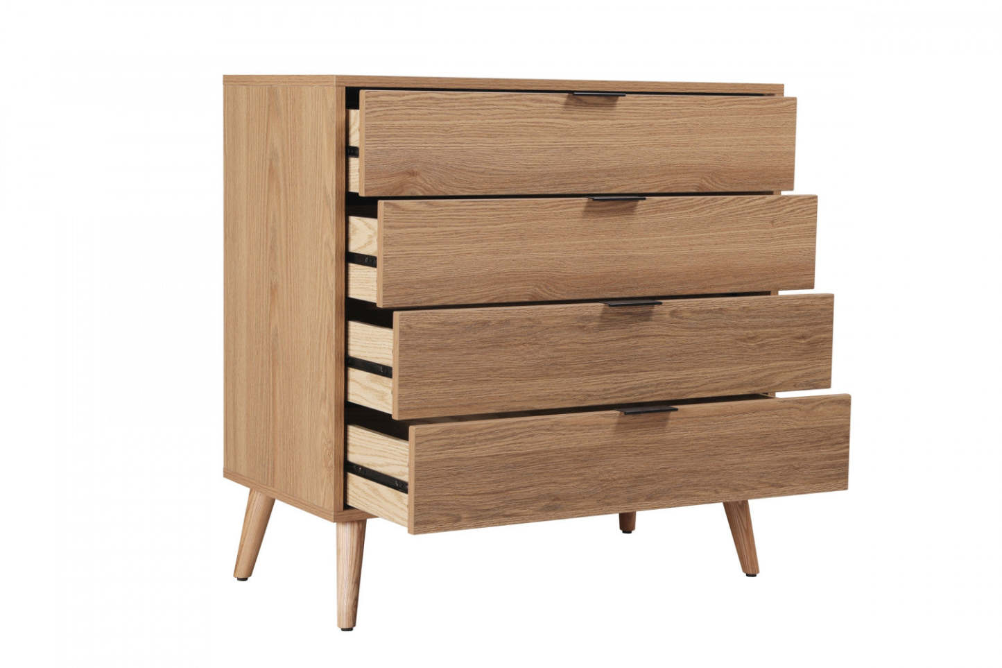 Commode Flashby avec 4 tiroirs - Faux bois naturel | Commode Flashby Avec 4 Tiroirs - Faux Bois Naturel