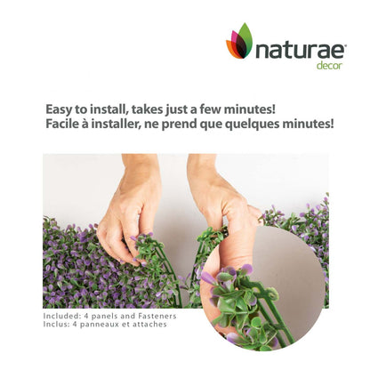 Lavande artificielle 20x 20 panneau de feuillage 4 pièces | Panneau de feuillage 20 po x 20 po lavande artificielle 4 pièces | D10H6WJP