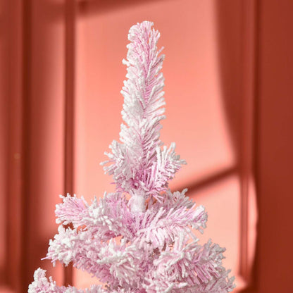 Homcom Arbre De Noël Artificiel Floqué De Neige Avec Base En Acier Rose | Homcom Arbre De Noël Artificiel Floqué De Neige De 5 Pieds