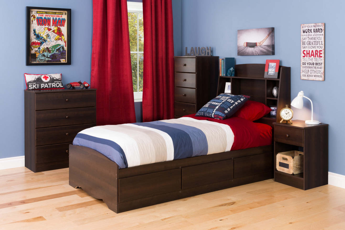 Commode 4 tiroirs Astrid - Expresso|Commode Astrid à 4 tiroirs - expresso