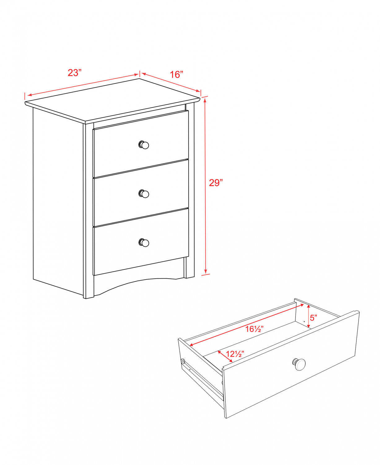 Salt Spring 3-Drawer Tall Nightstand - Drifted Grey|Table de nuit haute Salt Spring à 3 tiroirs - gris délavé