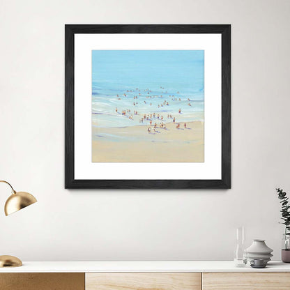 Beach Day I Matted and Framed Black 36x36 Wall Art|Œuvre d’art murale encadrée noire et mate « Beach Day I » 36 x 36