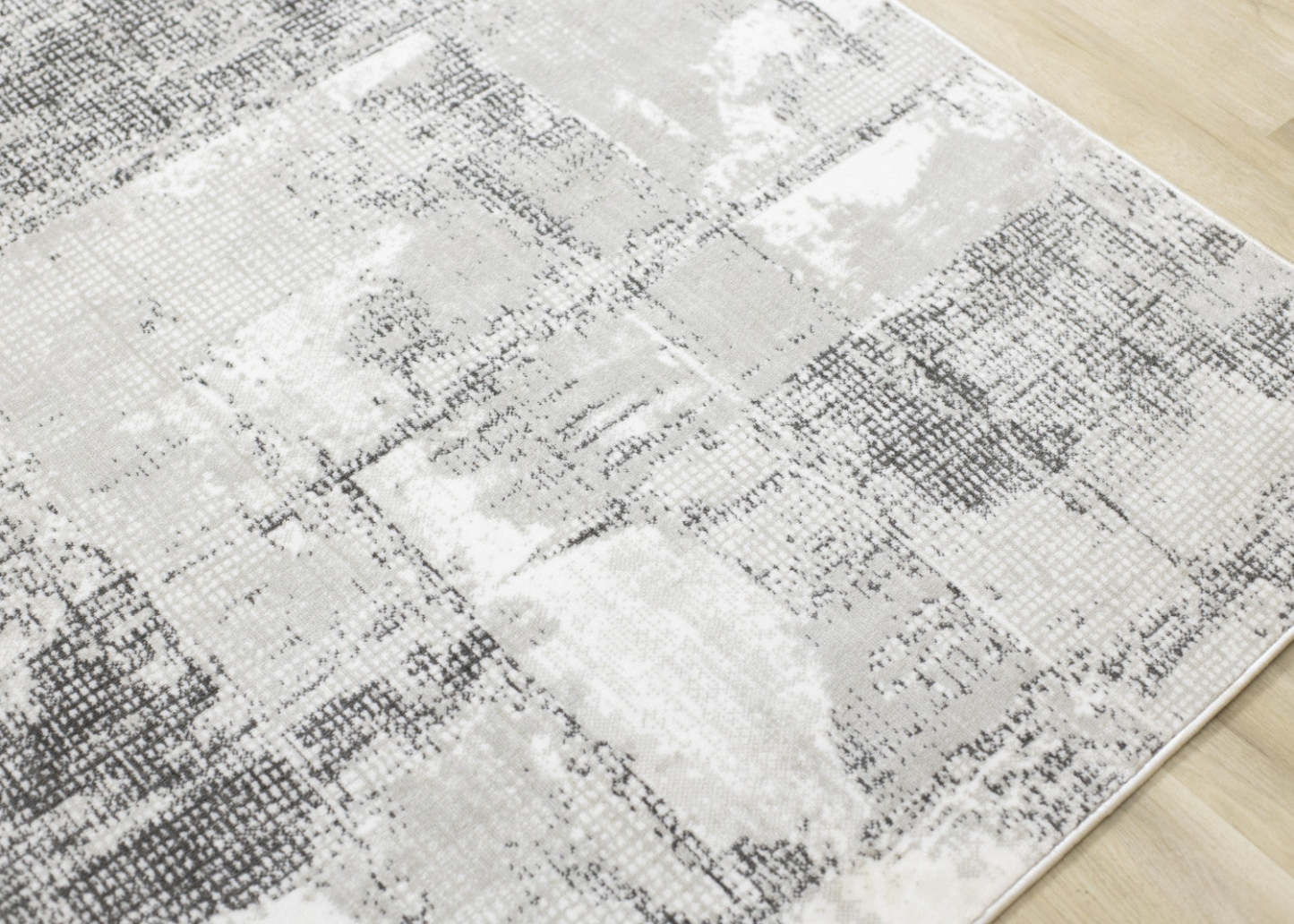 Carpette grise à motif abstrait lavable à la machine - 7 pi 10 po x 10 pi 6 po