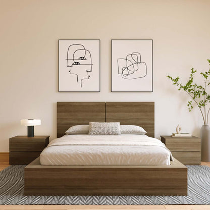 Nordika James Queen Headboard - Brown Oak|Tête de lit James Nordika - chêne brun