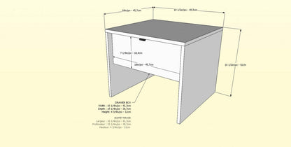 Table de nuit Nordika - Blanc/Noyer | Table de nuit Nordika - blanc et noyer | D08H3NTT