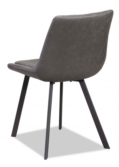 Chaise de salle à manger Kerri, simili cuir anthracite (ensemble de 2) | Chaise De Salle À Manger Kerri En Similicuir Charbon (ensemble De 2)