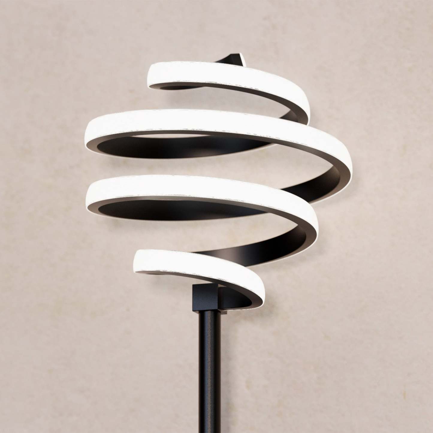 59 Matte Black Spiral LED Lampadaire |Lampe à pied en spirale à DEL de 59 po noir mat