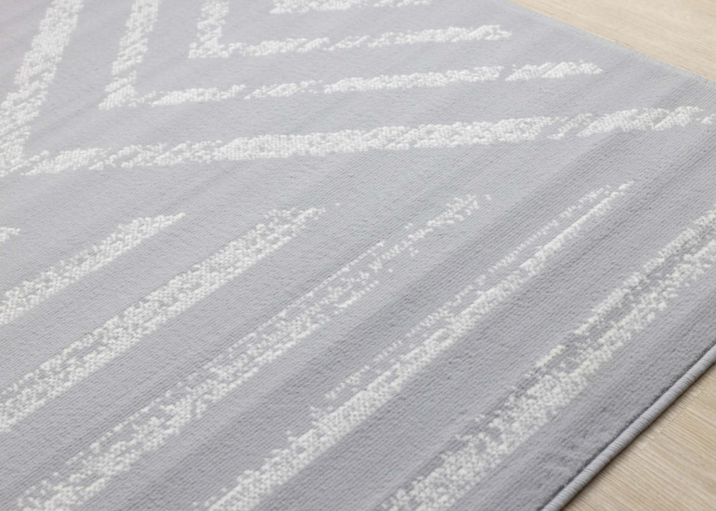 Tapis à rayures modernes Forte gris blanc - 5'3 x 7'5|Tapis Forte gris et blanc à rayures modernes - 5 pi 3 po x 7 pi 5 po