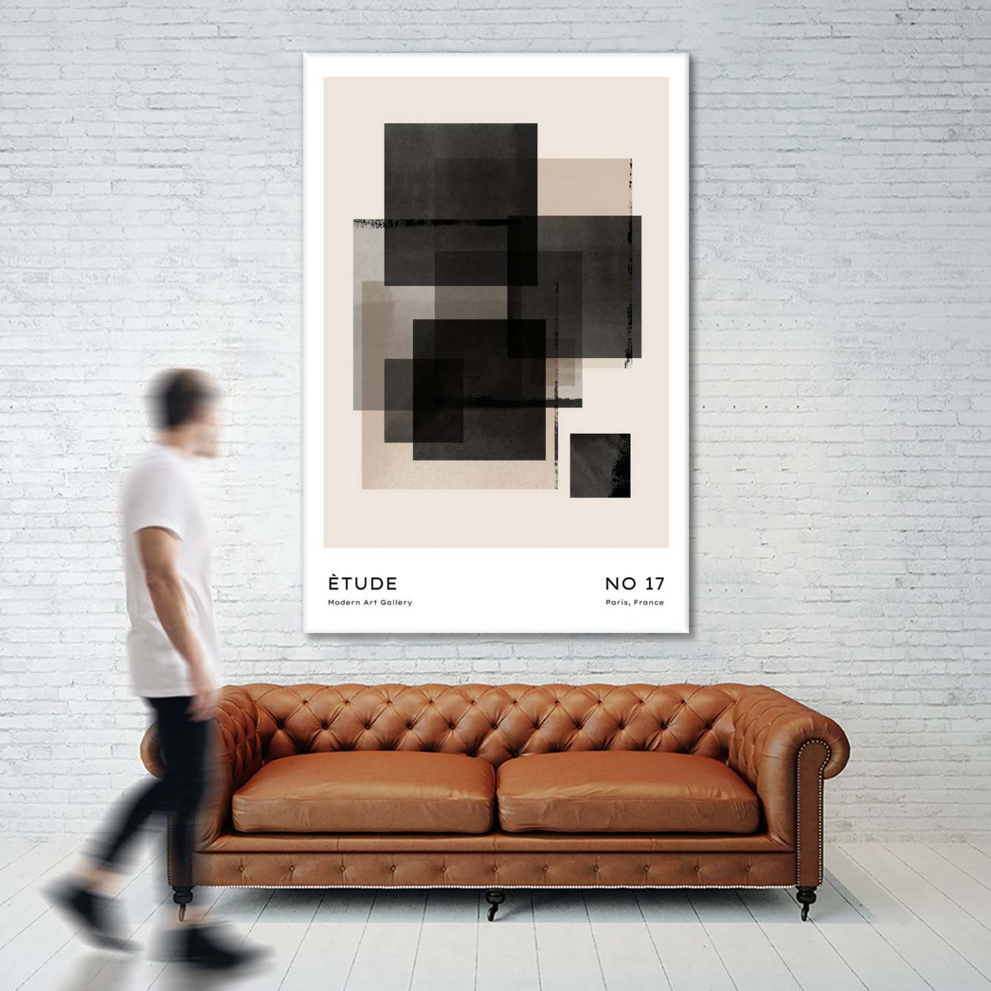 Œuvre d'art murale géante « Sans titre » 84 x 54