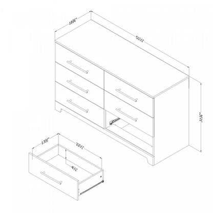 Commode Primo 6 tiroirs - Chêne Noir|Commode Primo à 6 tiroirs - chêne noir