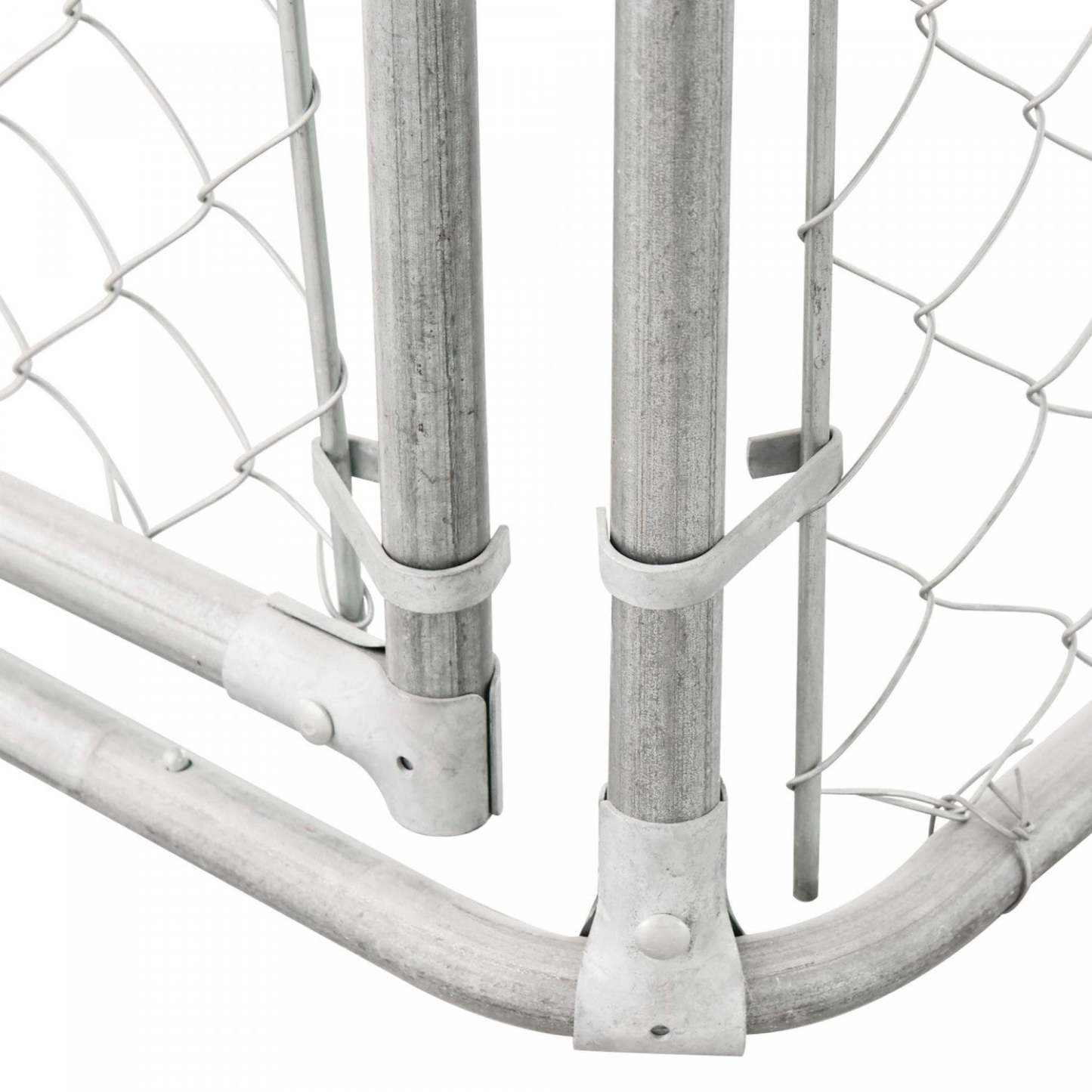 Pawhut Chenil D'extérieur Pour Chien Avec Toit, Verrou En Acier, Murs Latéraux En Maille Pour Jardin &amp; Patio, 9.8'|Pawhut Chenil D'extérieur Pour Chien En Metal, Enclos Niche Parc Pour Animaux De Compagnie Avec Serr