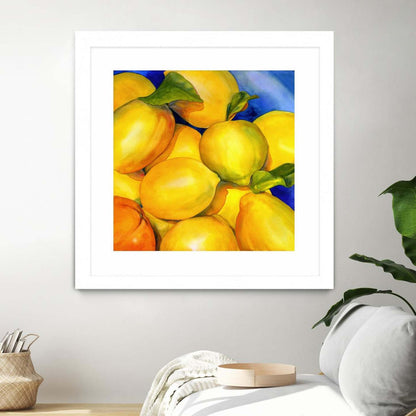 Œuvre d'art murale encadrée blanche et mate « Zest For Life » 36 x 36