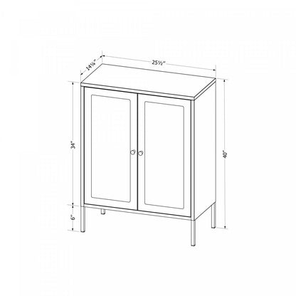 Kodali Glass Door Accent Cabinet - Black|Armoire décorative Kodali avec portes en verre - noire