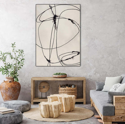 Œuvre d'art murale sur toile encadrée noire « Tangled Ties » 24 x 32