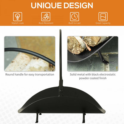 Outsunny 16 Porte-bûches De Bois De Chauffage Porte-bûches De Cheminée Courbé Porte-panier De Rangement En Bois Avec Poignée, |Outsunny 16 Porte-buches De Cheminee Incurve Porte-buches De Cheminee Porte-panier De Rangement En