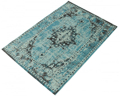 Tapis Chenta Aqua 5'3 x 7'7|Tapis Chenta turquoise 5 pi 3 po x 7 pi 7 po|D86FMYKV