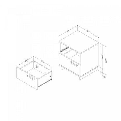 Table de nuit Cavalleri avec 2 tiroirs - Chêne Nordik|Table de nuit Cavalleri à 2 tiroirs - chêne nordique