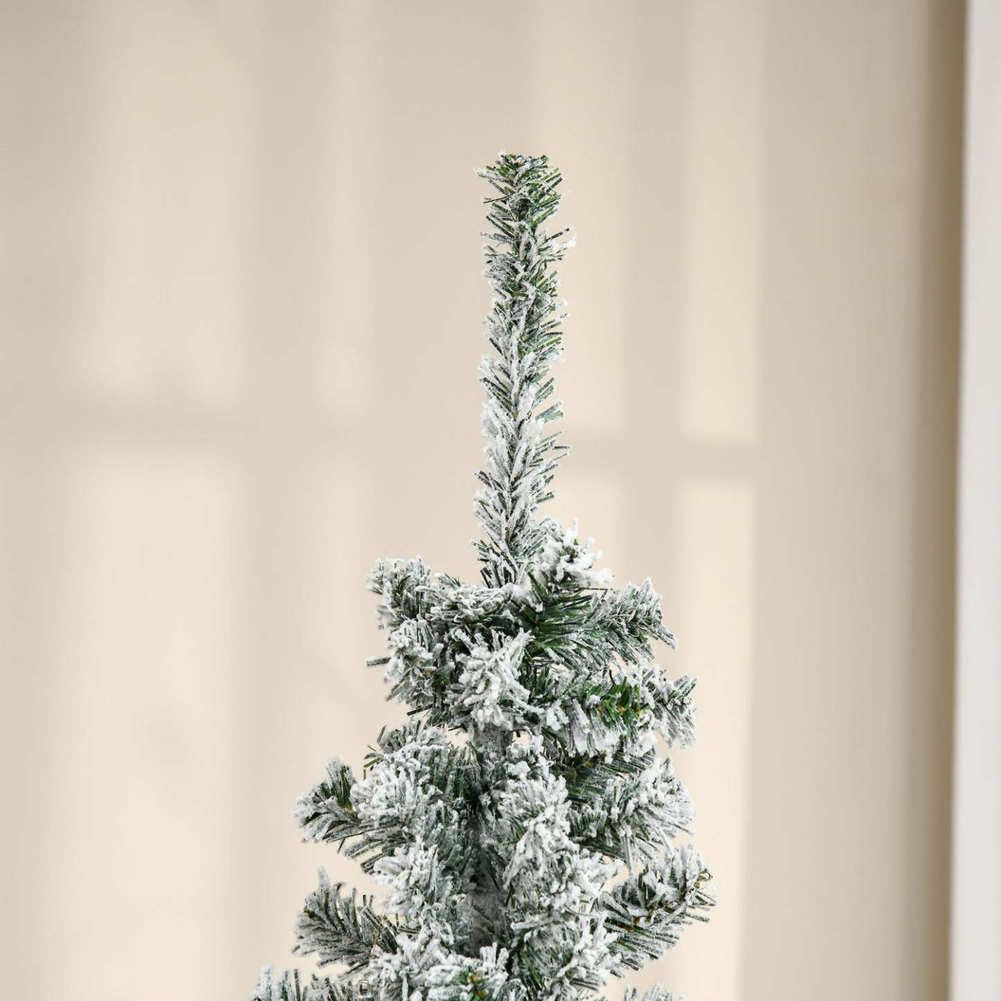 Homcom Arbre De Noël Artificiel Flocké Neige Crayon Slim | Homcom Arbre De Noël Artificiel 6 Pieds 492 Branches Réalistes