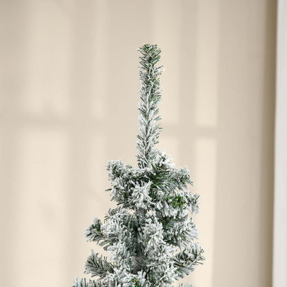 Homcom Arbre De Noël Artificiel Flocké Neige Crayon Slim | Homcom Arbre De Noël Artificiel 6 Pieds 492 Branches Réalistes