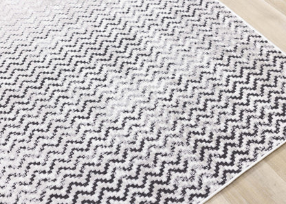 Carpette à motif de chevron lavable à la machine - 7 pi 10 po x 10 pi 6 po