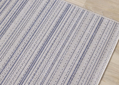 Carpette Cabana à rayures texturées pour l'extérieur - 7 pi 10 po x 10 pi 6 po