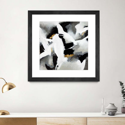 Œuvre d’art murale encadrée noire et mate « Driven To Dig In » 30 x 30