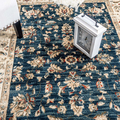 Tapis Cam Flora Navy 5x8|Carpette Cam Flora bleu marine 5 x 8|D80GQOUE