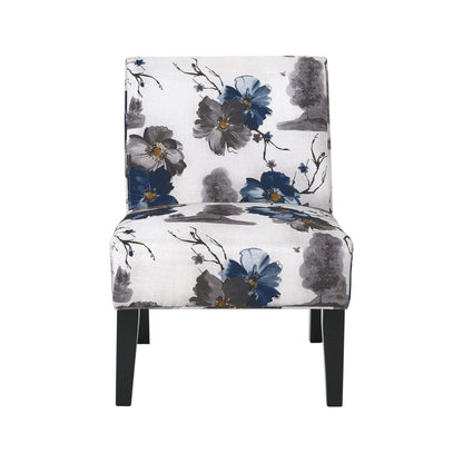 Oliver, ensemble de 2 chaises d'appoint en tissu d'apparence lin avec pieds en bois d'hévéa - Bleu, Multicolore | Lot De 2 Fauteuils D'appoint Oliver En Tissu aspect lin Avec Pieds En Bois D'hévéa - Bleu Et Multicolore