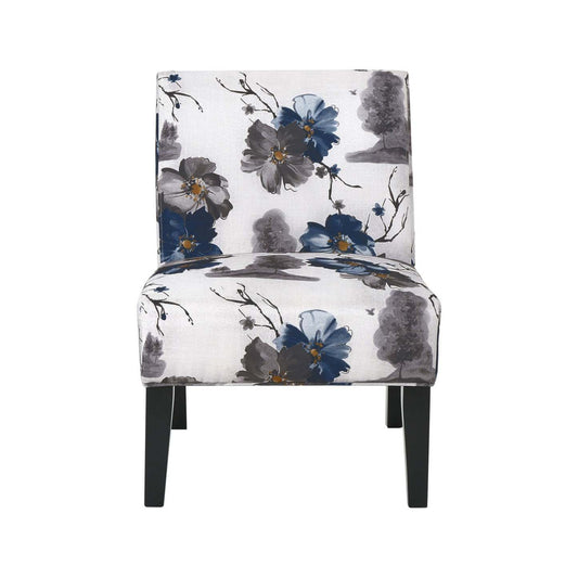 Oliver, ensemble de 2 chaises d'appoint en tissu d'apparence lin avec pieds en bois d'hévéa - Bleu, Multicolore | Lot De 2 Fauteuils D'appoint Oliver En Tissu aspect lin Avec Pieds En Bois D'hévéa - Bleu Et Multicolore