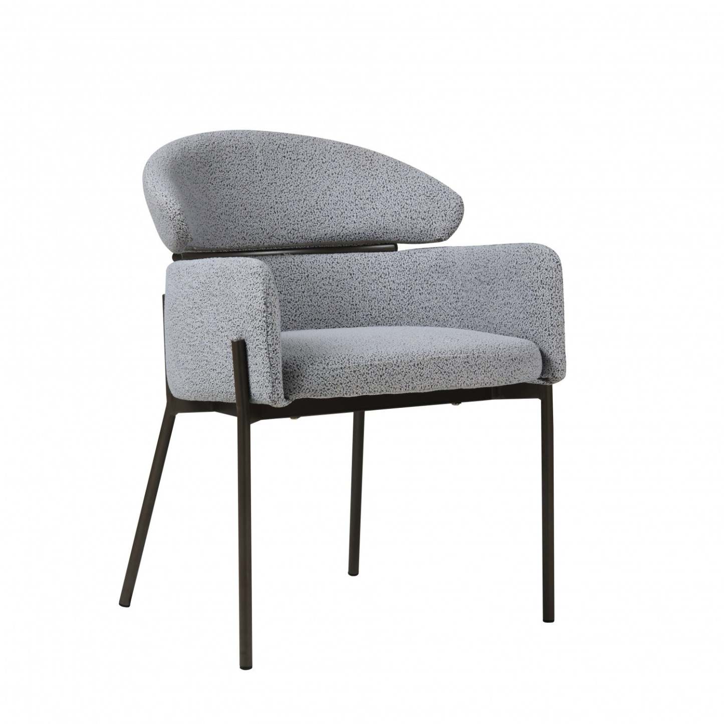 Fanny Chaises De Salle À Manger Modernes, Lot De 2, Assise Tapissée En Tissu Avec Structure Métallique, Gris