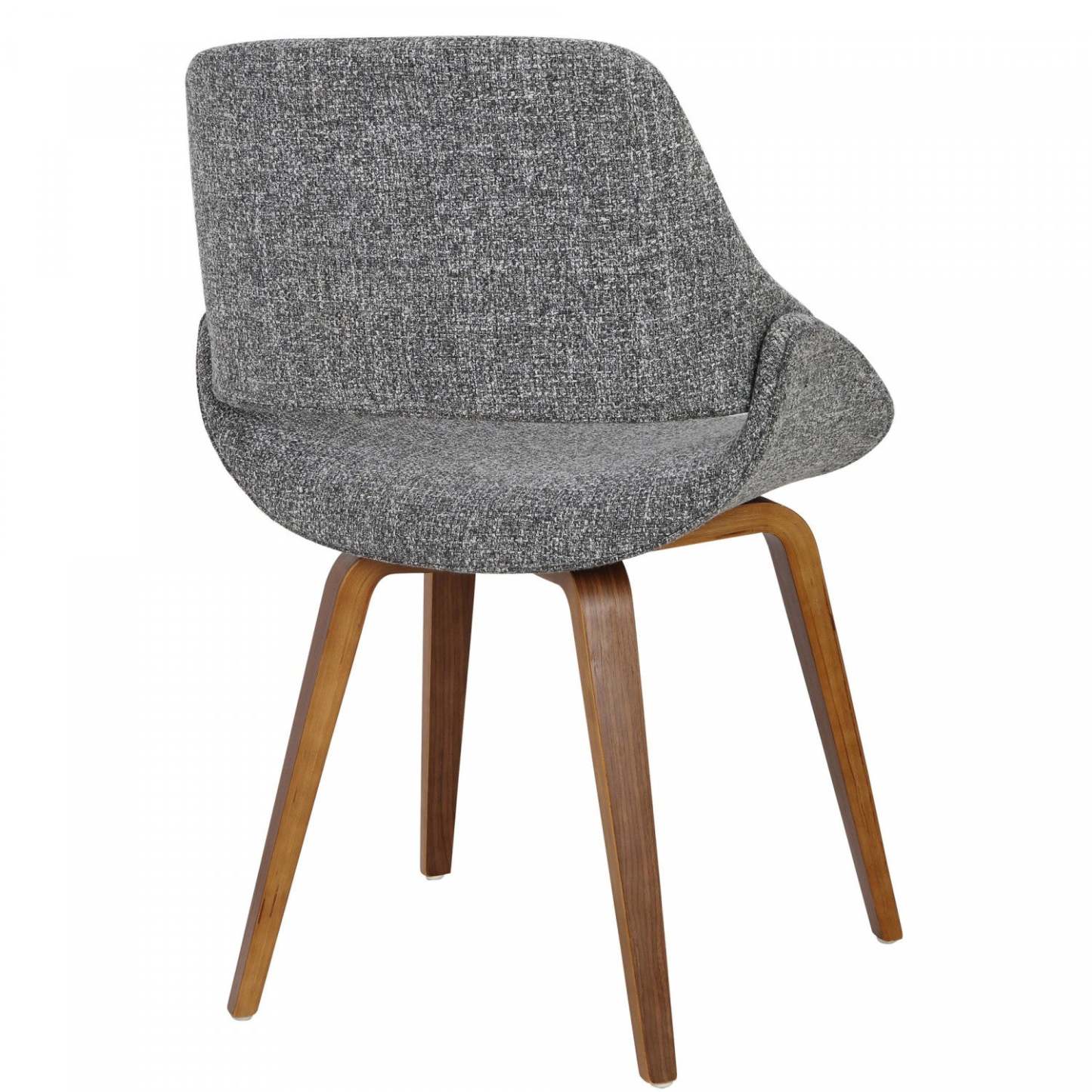 LumiSource Fabrico Grey Fabric Mid-Century Modern Dining Accent Chair - Set of 2|Chaise d’appoint de salle à manger moderne du milieu du 20e siècle Fabrico en tissu gris - ensemble de 2