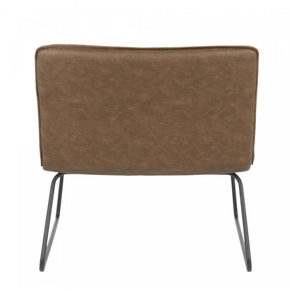 LumiSource Casper Faux Leather Industrial Accent Chair - Espresso|Chaise d’appoint industrielle Casper en similicuir - espresso
