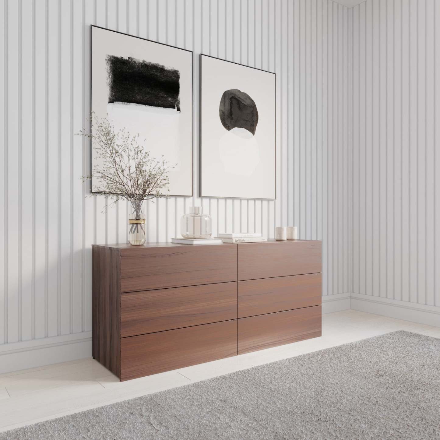 Nordika James 6-Drawer Dresser - Noyer|Commode James Nordika Nexera à 6 tiroirs - noyer