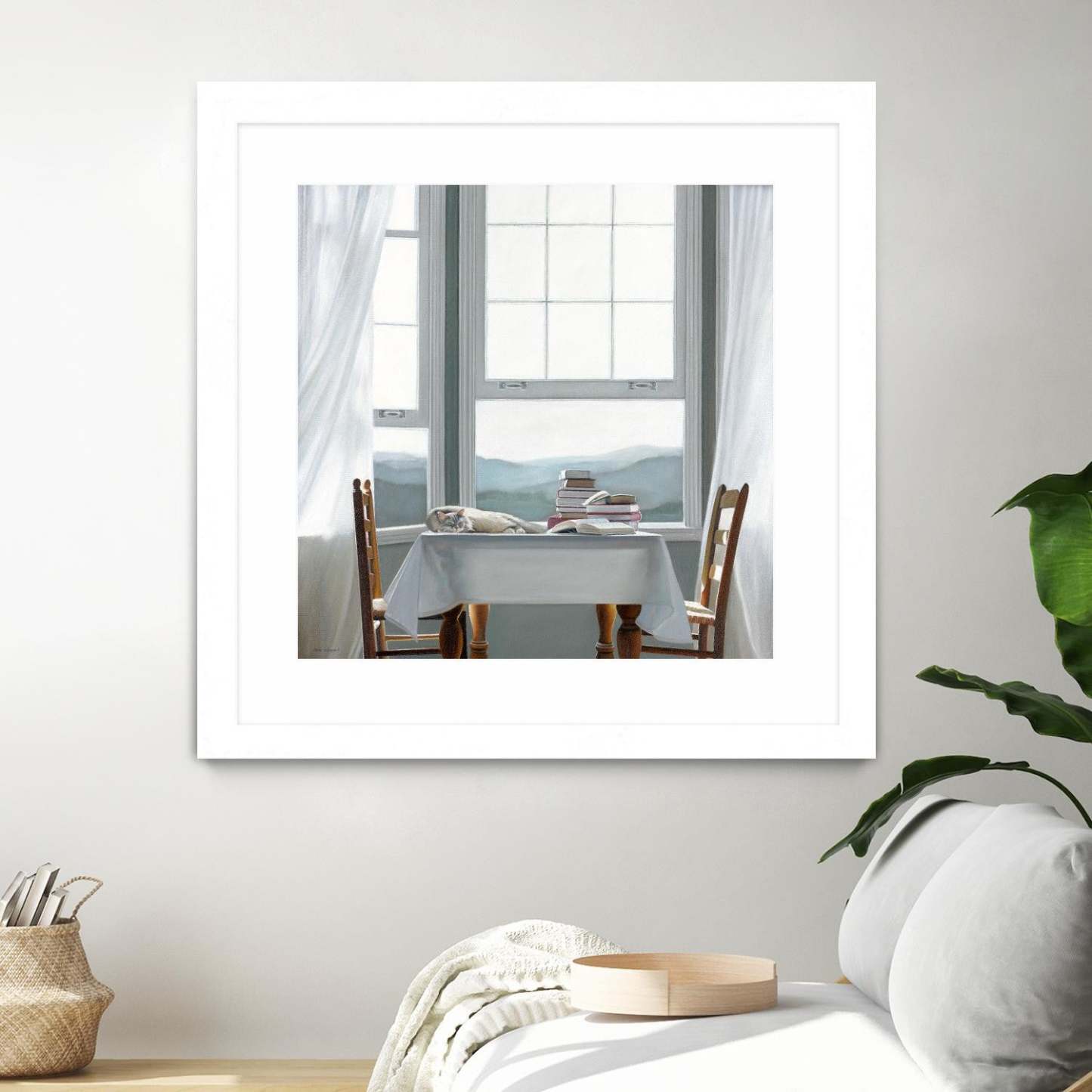 Œuvre d'art murale imprimée blanche et mate « Accidental Scholar » 30 x 30