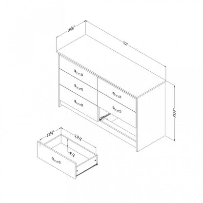 Commode 6 tiroirs Tassio - Chêne Nordik | Commode Tassio 6 Tiroirs - Chêne Nordique