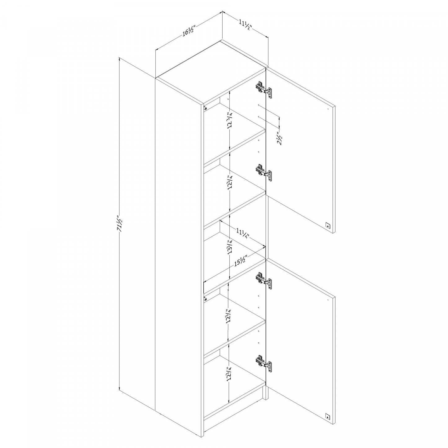 Liora 2-door Narrow Bookcase - Black Oak | Liora Bibliothèque Étroite 2 Portes - Chêne Noir