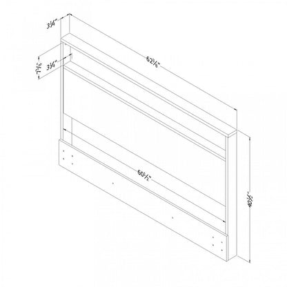 Tête de lit Holland Full/Queen avec étagère de rangement - Chêne noir|Tête de lit Holland avec tablette de rangement - chêne noir
