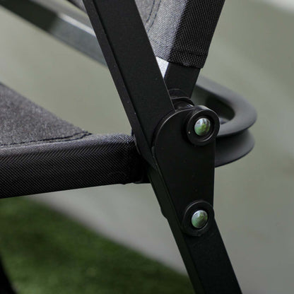 Chaise de camping pliante Outsunny, fauteuil portable, noir